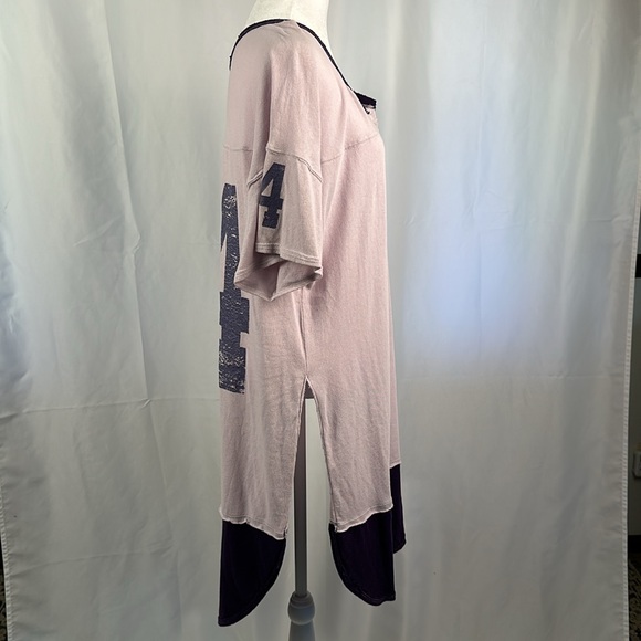 Women's Free People NWT Hail Mary Purple varsity # 34 Tunic - Picture 4 of 16